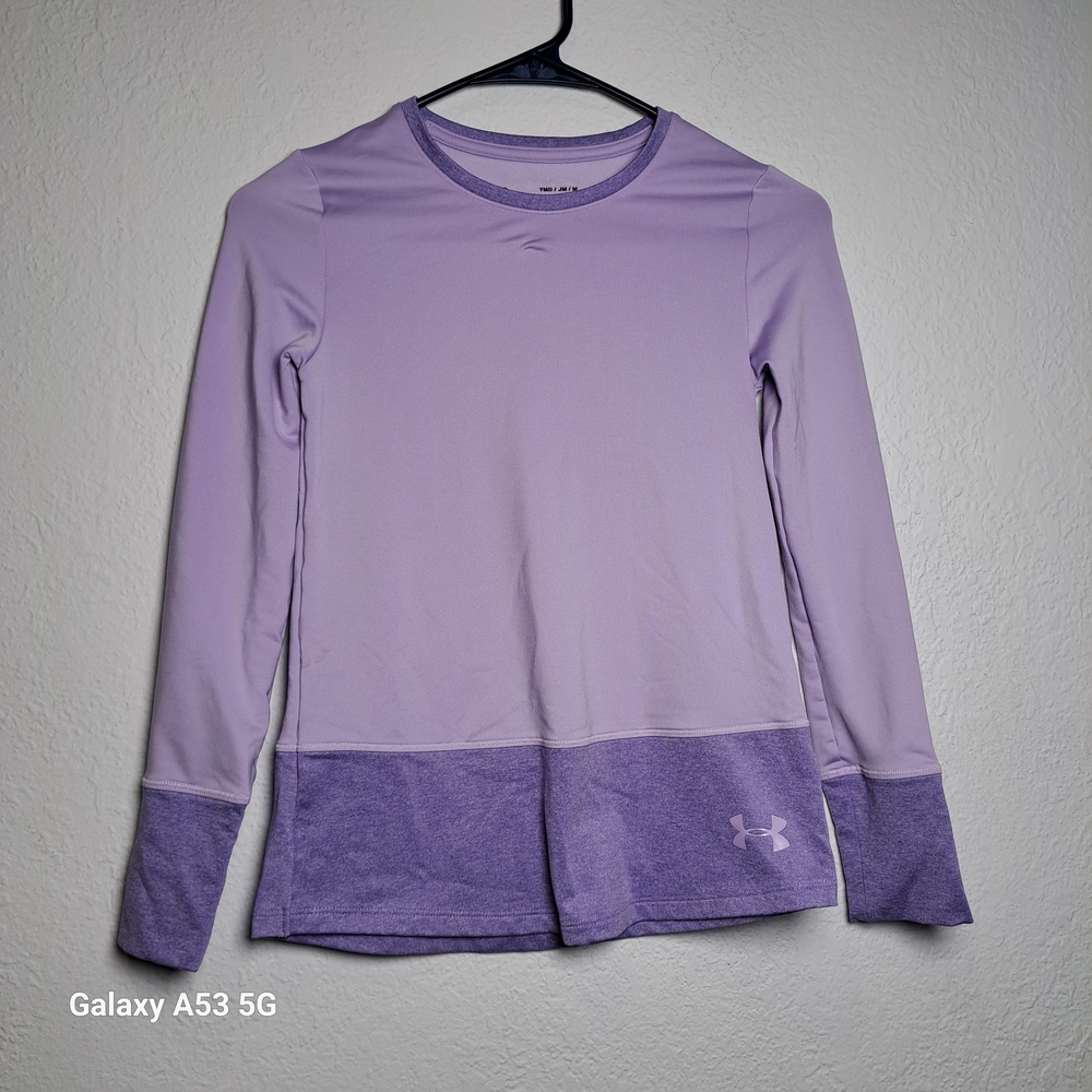 Under Armour Girls' Lavender Two-Tone Long Sleeve Performance Top